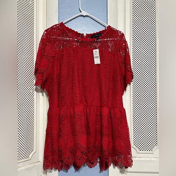 Lane Bryant Red Lace Peplum - Picture 1 of 3